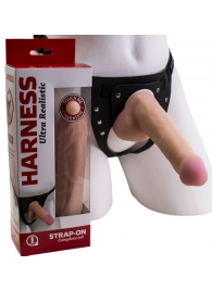 Страпон Harness из двух предметов: трусики с плугом и насадка-фаллос - 17 см. - LOVETOY (А-Полимер) - купить с доставкой в Энгельсе