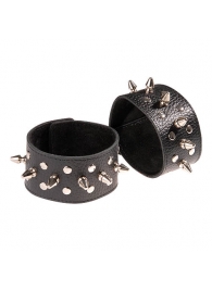 Чёрные напульсники с шипами и заклепками - Sitabella - купить с доставкой в Энгельсе