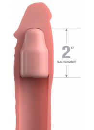 Телесная насадка-удлинитель 2 Inch Silicone X-tension with Strap - 20,3 см. - Pipedream - в Энгельсе купить с доставкой