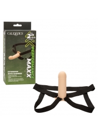 Телесный фаллопротез из силикона Extension with Harness - 15,75 см. - California Exotic Novelties - купить с доставкой в Энгельсе