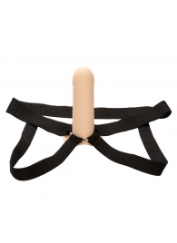 Телесный фаллопротез из силикона Extension with Harness - 15,75 см. - California Exotic Novelties - купить с доставкой в Энгельсе