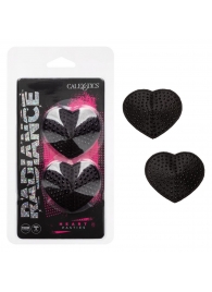 Черные пэстисы в форме сердечек Heart Pasties - California Exotic Novelties - купить с доставкой в Энгельсе