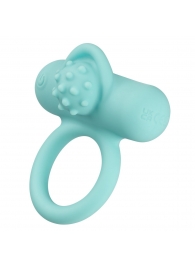 Аквамариновое эрекционное виброкольцо Silicone Rechargeable Nubby Lover’s Delight - California Exotic Novelties - в Энгельсе купить с доставкой