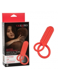 Красное эрекционное кольцо Silicone Rechargeable Vertical Dual Enhancer - California Exotic Novelties - в Энгельсе купить с доставкой