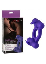 Фиолетовое эрекционное виброкольцо с двумя моторами Silicone Rechargeable Triple Orgasm Enhancer - California Exotic Novelties - в Энгельсе купить с доставкой