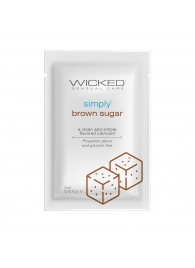 Саше лубриканта на водной основе Simply Aqua Brown Sugar с ароматом коричневого сахара - 3 мл. - Wicked - купить с доставкой в Энгельсе