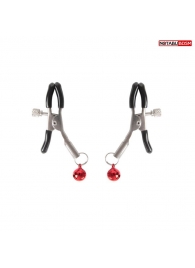 Серебристые зажимы на соски с шариками - Notabu - купить с доставкой в Энгельсе