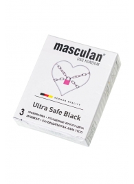 Ультрапрочные презервативы Masculan Ultra Safe Black - 3 шт. - Masculan - купить с доставкой в Энгельсе