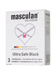 Ультрапрочные презервативы Masculan Ultra Safe Black - 3 шт. - Masculan - купить с доставкой в Энгельсе