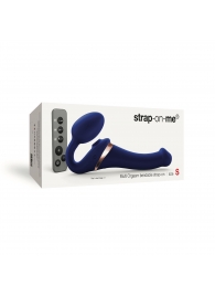 Синий безремневой страпон Multi Orgasm Size S с клиторальной стимуляцией - Strap-on-me - купить с доставкой в Энгельсе