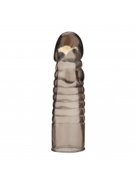 Дымчатая насадка-удлинитель Ribbed Realistic Penis Enhancing Sleeve Extension - 15,2 см. - BlueLine - в Энгельсе купить с доставкой