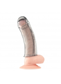 Текстурированная насадка на пенис Clear Textured Penis Enhancing Sleeve Extension - 16,5 см. - BlueLine - в Энгельсе купить с доставкой