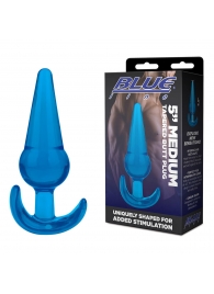 Голубая анальная пробка конической формы Medium Tapered Butt Plug - 12,7 см. - BlueLine