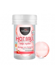 Лубрикант на масляной основе Hot Ball Beija Muito с ароматом клубники и шампанского (2 шарика по 3 гр.) - HotFlowers - купить с доставкой в Энгельсе