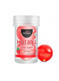 Лубрикант на масляной основе Hot Ball Beija Muito с ароматом клубники (2 шарика по 3 гр.) - HotFlowers - купить с доставкой в Энгельсе