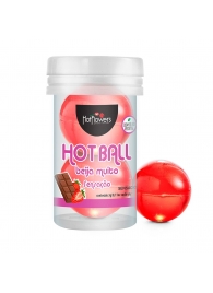 Лубрикант на масляной основе Hot Ball Beija Muito с ароматом шоколада и клубники (2 шарика по 3 гр.) - HotFlowers - купить с доставкой в Энгельсе