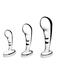 Набор из 3 стальных стимуляторов простаты Stainless Steel P-spot Training Set - b-Vibe - в Энгельсе купить с доставкой