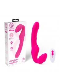 Розовый безремневой страпон на радиоуправлении Strapless Together - 22 см. - Together Toy - купить с доставкой в Энгельсе