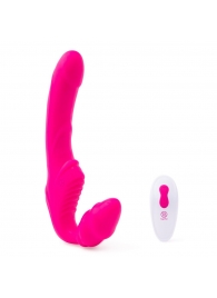 Розовый безремневой страпон на радиоуправлении Strapless Together - 22 см. - Together Toy - купить с доставкой в Энгельсе