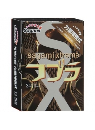 Суженные к основанию презервативы Sagami Xtreme COBRA - 3 шт. - Sagami - купить с доставкой в Энгельсе