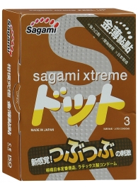 Презервативы Sagami Xtreme FEEL UP с точечной текстурой и линиями прилегания - 3 шт. - Sagami - купить с доставкой в Энгельсе