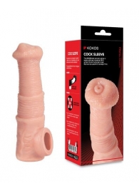 Телесная фантазийная насадка на член Cock Sleeve Size M - KOKOS - в Энгельсе купить с доставкой