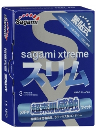 Розовые презервативы Sagami Xtreme FEEL FIT 3D - 3 шт. - Sagami - купить с доставкой в Энгельсе