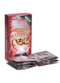 Презервативы Sagami Xtreme Strawberry c ароматом клубники - 10 шт. - Sagami - купить с доставкой в Энгельсе