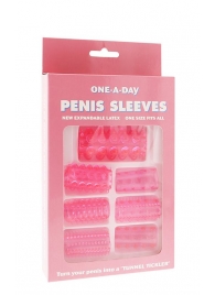 Набор из 7 розовых насадок на пенис ONE-A-DAY PENIS SLEEVES PINK - Seven Creations - в Энгельсе купить с доставкой