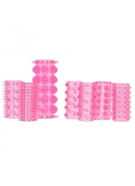 Набор из 7 розовых насадок на пенис ONE-A-DAY PENIS SLEEVES PINK - Seven Creations - в Энгельсе купить с доставкой