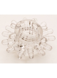 Прозрачное гелевое эрекционное кольцо с шипиками - Toyfa Basic - в Энгельсе купить с доставкой