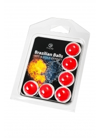 Набор из 6 шариков с массажным маслом Brazilian Balls с охлаждающим и разогревающим эффектом - Secret Play - купить с доставкой в Энгельсе