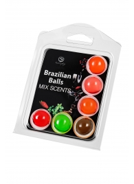 Набор из 6 шариков с ароматизированными массажными маслами Brazilian Balls - Secret Play - купить с доставкой в Энгельсе