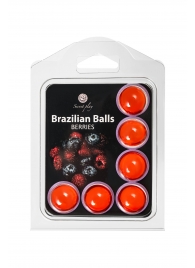 Набор из 6 шариков с массажным маслом Brazilian Balls с ароматом ягод - Secret Play - купить с доставкой в Энгельсе