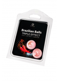 Набор из 2 шариков с массажным маслом Brazilian Balls с тройным эффектом - Secret Play - купить с доставкой в Энгельсе