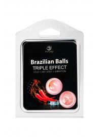 Набор из 2 шариков с массажным маслом Brazilian Balls с тройным эффектом - Secret Play - купить с доставкой в Энгельсе