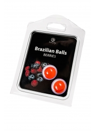 Набор из 2 шариков с массажным маслом Brazilian Balls с ароматом ягод - Secret Play - купить с доставкой в Энгельсе