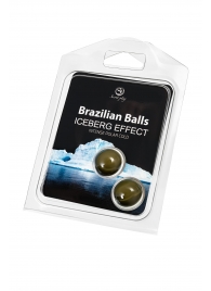 Набор из 2 шариков с массажным маслом Brazilian Balls с ледяным эффектом - Secret Play - купить с доставкой в Энгельсе