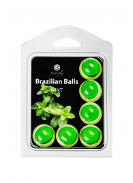 Набор из 6 шариков с массажным маслом Brazilian Balls с ароматом мяты - Secret Play - купить с доставкой в Энгельсе