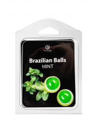 Набор из 2 шариков с массажным маслом Brazilian Balls с ароматом мяты - Secret Play - купить с доставкой в Энгельсе