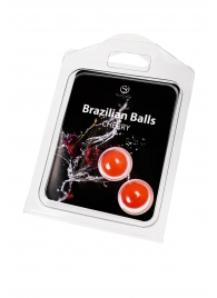 Набор из 2 шариков с массажным маслом Brazilian Balls с ароматом вишни - Secret Play - купить с доставкой в Энгельсе