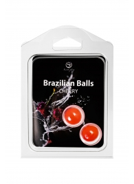 Набор из 2 шариков с массажным маслом Brazilian Balls с ароматом вишни - Secret Play - купить с доставкой в Энгельсе