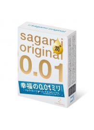 Увлажнённые презервативы Sagami Original 0.01 Extra Lub - 2 шт. - Sagami - купить с доставкой в Энгельсе