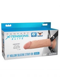 Полый страпон на ремнях 6’’ Hollow Silicone Strap-on - Pipedream - купить с доставкой в Энгельсе