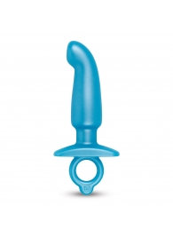 Голубая анальная пробка для массажа простаты Hither Silicone Prostate Plug - 14,3 см. - b-Vibe - в Энгельсе купить с доставкой