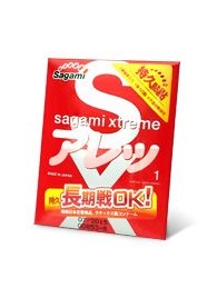 Утолщенный презерватив Sagami Xtreme FEEL LONG с точками - 1 шт. - Sagami - купить с доставкой в Энгельсе