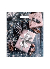 Новогодний пакет с принтом в виде подарков и вырубной ручкой (45х38 см) - Сима-Ленд - купить с доставкой в Энгельсе