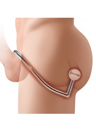 Кольцо на пенис с анальным стимулятором Stainless Steel Anal Hook   Cock Ring - BlueLine - в Энгельсе купить с доставкой