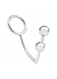 Кольцо на пенис с анальным стимулятором Two Bead Stainless Steel Anal Hook   Cock Ring - BlueLine - в Энгельсе купить с доставкой