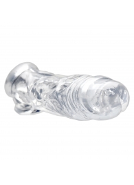 Прозрачная насадка для увеличения члена Realistic Clear Penis Enhancer and Ball Stretcher - 20,3 см. - XR Brands - в Энгельсе купить с доставкой